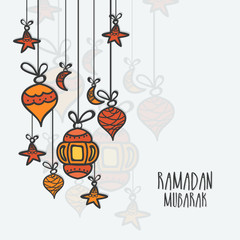 Greeting Card design for Ramadan Mubarak.