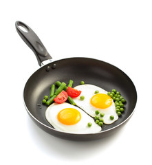 fried egg in frying pan