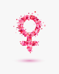 female symbols of rose petals