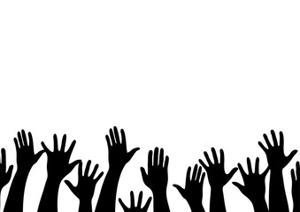 Fototapeta premium free hands up fun background art vector