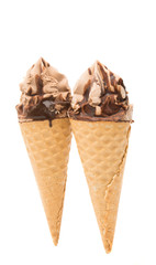 ice cream in waffle cup