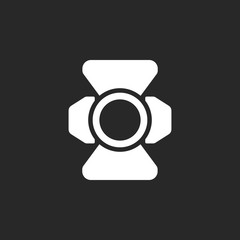 Fototapeta premium Movie floodlight sign simple icon on background