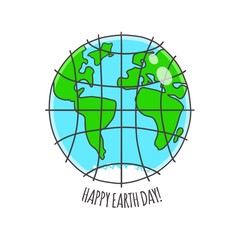 Happy Earth day vector card.