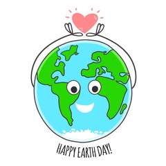 Happy Earth day vector card.