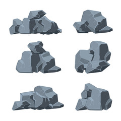 Cartoon stones vector set