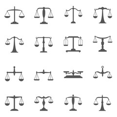Vector scales, balance icons