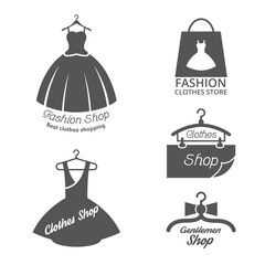 Fashion shop vector logos, labels set