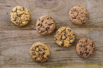american cookies on wooden table