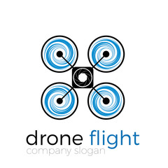 Abstract drone quadrocopter, vector icon