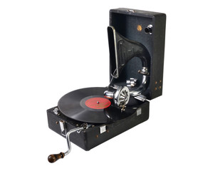 old gramophone with a gramophone record © valeie