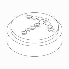 Exclusion dots arrow icon, isometric 3d style