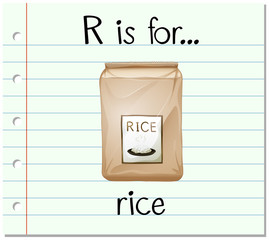 Flashcard alphabet R is for rice
