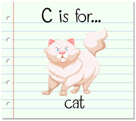 Flashcard letter C is for cat
