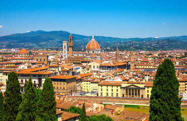 Fototapeta na wymiar Beautiful view of historical part of the city of Florence, Italy