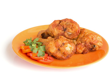 fried chicken on a plate.