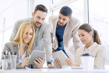 Fototapeta premium Group of cheerful business people