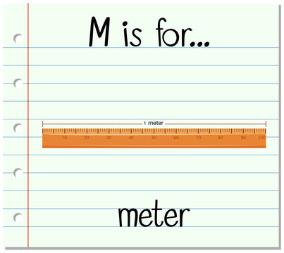 Flashcard letter M is for meter