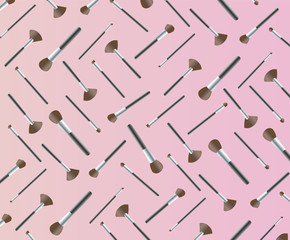 Makeup brushes , Makeup tools background vector