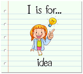Flashcard letter I is for idea