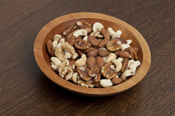 bowl of dried mixed nuts