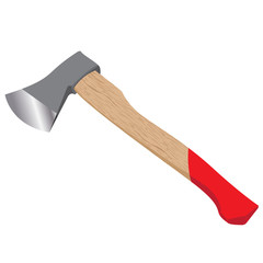 Ax isolated on white background. Felling axe design.