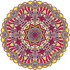 Tribal color element for design. Mandala isolated on white background.