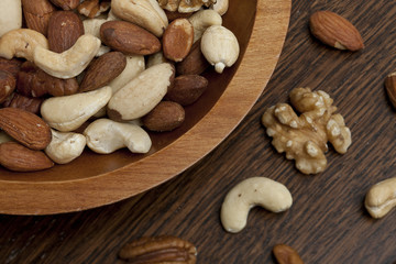 cropped bowl of mixed nuts