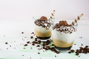 Coffee cocktail in glasses