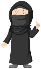Muslim woman in black dress
