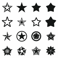 Star icons set, simple style