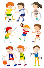 Fototapeta premium Children playing different sports