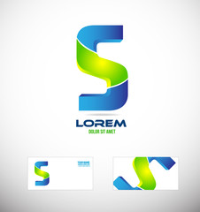 Alphabet letter S 3d logo icon