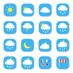 set of 16 vector weather icons