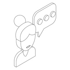 Female consultant and speech bubble icon