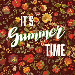 Obraz premium It is summer time lettering background. 