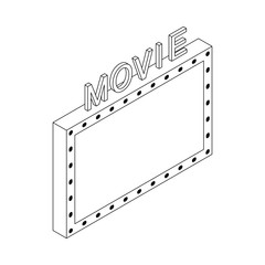 Movie icon, isometric 3d style