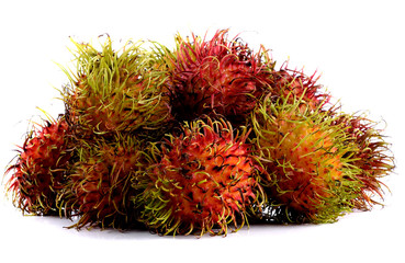 rambutans on white background