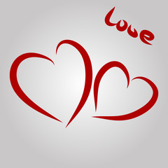 Vector hearts silhouettes