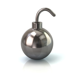 Obraz premium 3d illustration of silver bomb icon isolated on white background