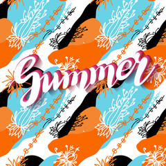 It is summer time lettering background. 