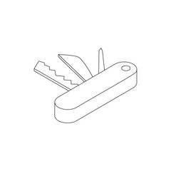 Pocket knife icon, isometric 3d style 