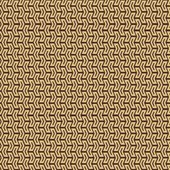 Geometric vector pattern with triangles. Seamless abstract pattern. Brown and golden pattern. Fine pattern with golden triangles. Modern pattern