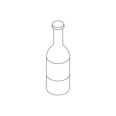 Beer bottle icon, isometric 3d style