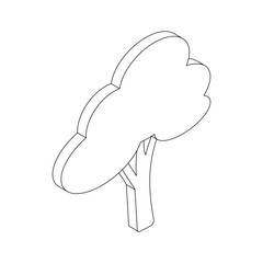Tree icon, isometric 3d style 