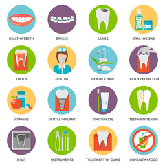 Dental Care Icons Set 