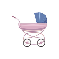 Fototapeta na wymiar Baby stroller icon, cartoon style