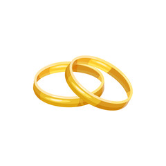 Wedding rings icon, cartoon style