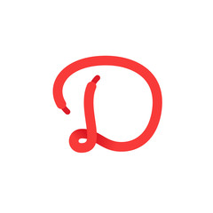 D letter logo formed by shoe lace.