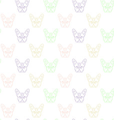 Seamless colorful pattern with frech bulldog.