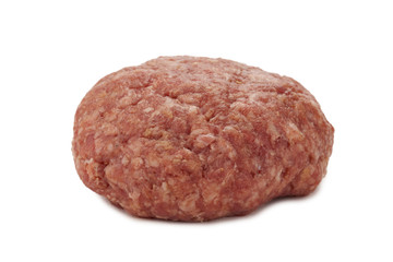uncooked burger patty